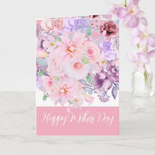 Carte Bouquet floral vibrant aquarelle pour la fête des