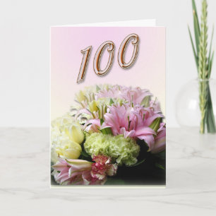 Carte Bouquet Happy 100th Birthday Greeting Card