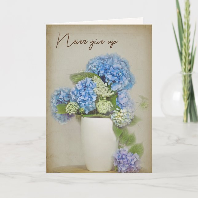 Carte Bouquet Hydrangea Dans Le Vase (Devant)