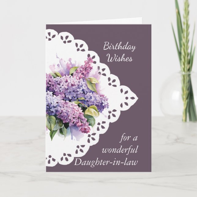 Carte Bouquet Lilac Fleur Belle-fille (Devant)