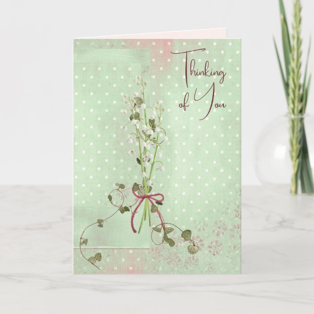 Carte Bouquet Muguet Pensée pour Vous (Devant)