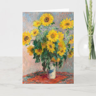 Carte Bouquet of Sunflowers by Monet Impressionist