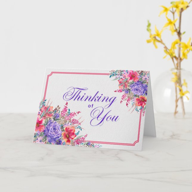 Carte Bouquet réfléchi - Aquarelle de votre pensée (Fleur jaune)