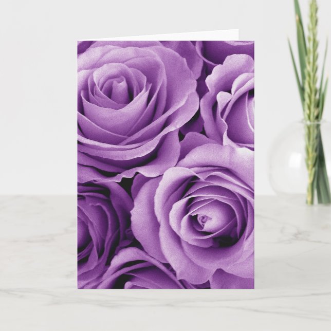 Carte Bouquet Rose violet objet cadeau pour elle (Devant)