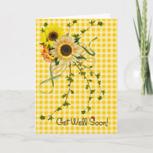 Carte Bouquet Sunny Sunflower sur En vichy