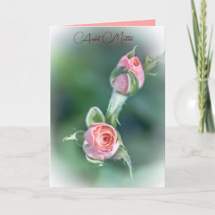 Carte Bourgeons de rose rose