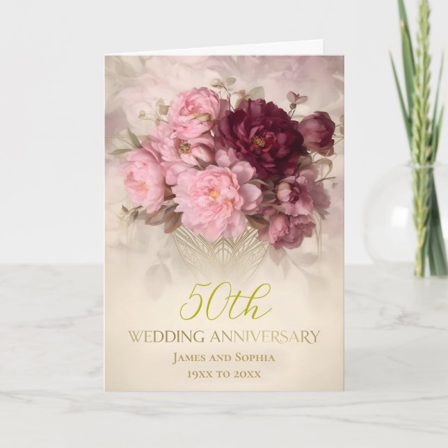 Carte Bourgogne 50ème anniversaire de mariage (Devant)