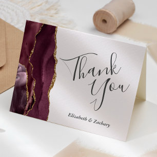 Carte Bourgogne Agate Gold Blush Merci Mariage