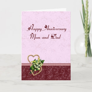 Carte Bourgogne et maman et papa roses d'anniversaire