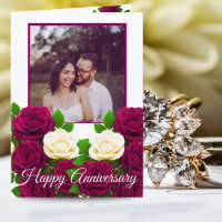 Bourgogne Floral Photo 1er Anniversaire Pour Coupl