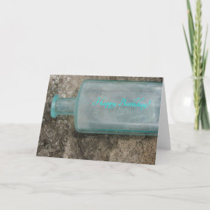 Carte Bouteille en verre vintage sur l'anniversaire