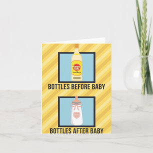 Carte Bouteilles avant et après Drôle Salutation Baby sh