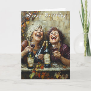 Carte Bouteilles de vin joyeux anniversaire drôles de da