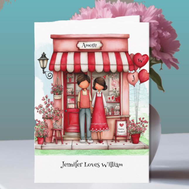 Carte Boutique Douce Saint-Valentin Couple (Créateur téléchargé)
