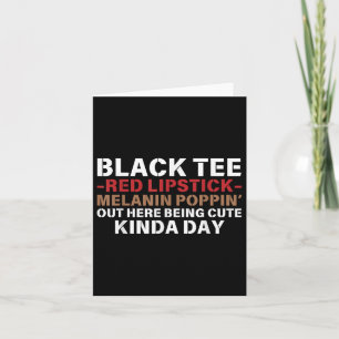 Carte Bouton rouge à lèvres noire Melanin Brown peau Noi