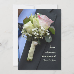 Carte Boutonniere Groomsman Request Card