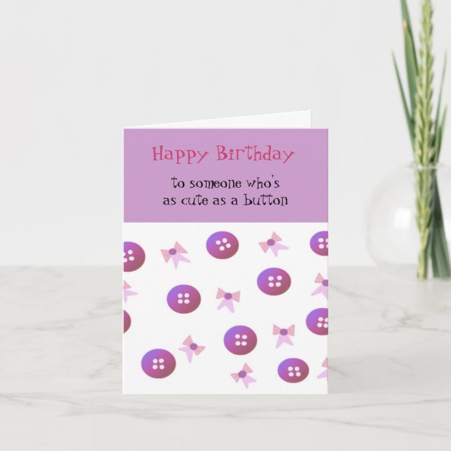 Carte Boutons et Rubans d'Anniversaire (Devant)