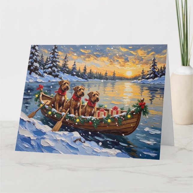 Carte Bouvier des Flandres Christmas Boat Holiday (Devant)