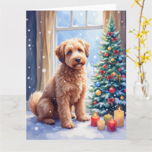Carte Bouvier des Flandres de Noël Cozy Art