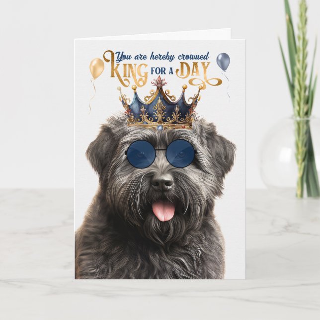 Carte Bouvier Dog King pour une journée d'anniversaire a (Devant)