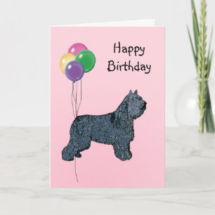 Carte Bouvier du Flandres, Birthday Balloon