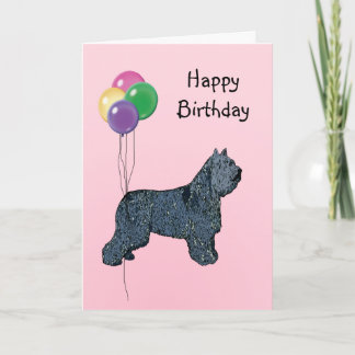 Carte Bouvier du Flandres, Birthday Balloon