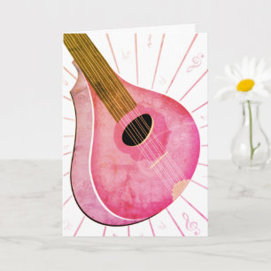 Carte Bouzouki rose instrument de musique