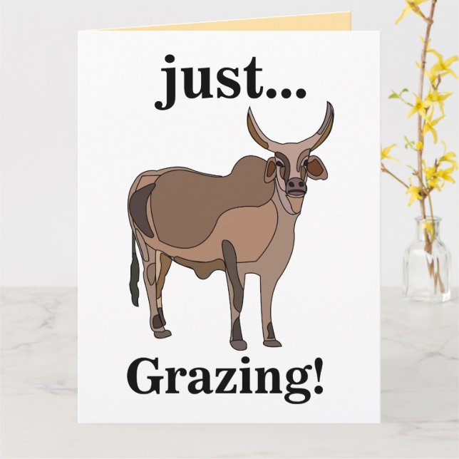 Carte Bovin Zébu Vache Animal (Fleur jaune)