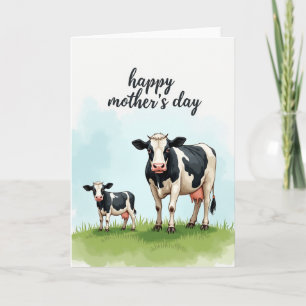 Carte bovine de la fête des mères douce