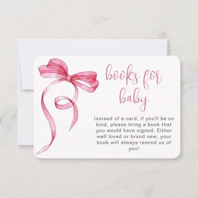 Carte Bow Rose En vichy Livres Pour Boîtier Bébé (Devant)