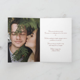 Carte Bow rouge rustique main Lettré mariage d'hiver pho