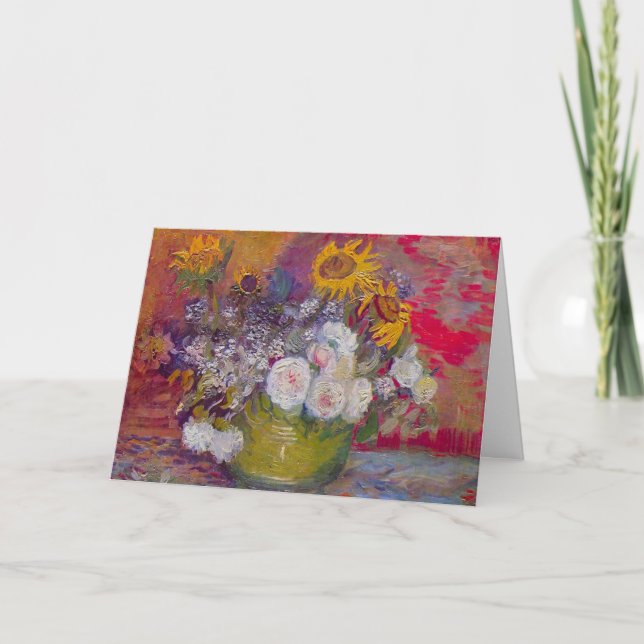 Carte Bowl avec des tournesols et des Roses par Vincent  (Devant)