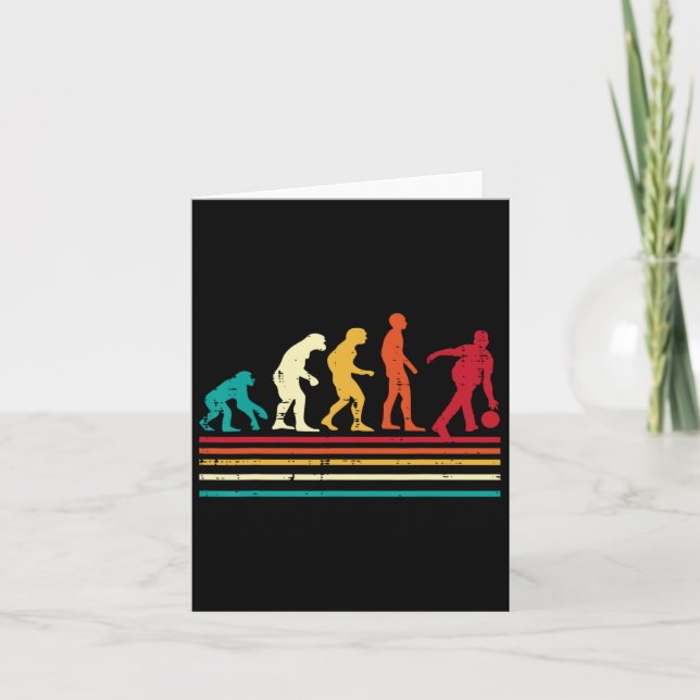 Carte Bowler Evolution Retro Bowling Team Hommes Femmes  (Devant)