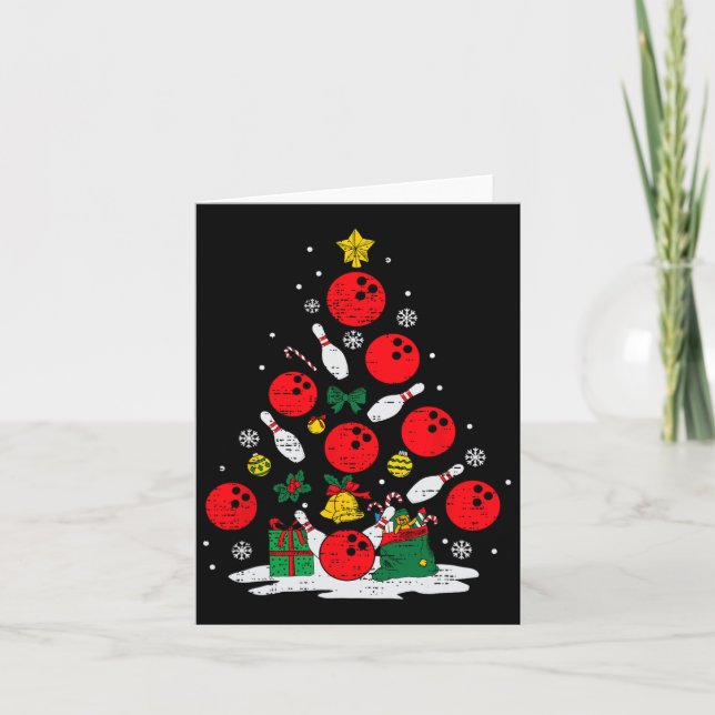 Carte Bowler Noël Tree Lights Xmas Bowler Me Sport (Devant)
