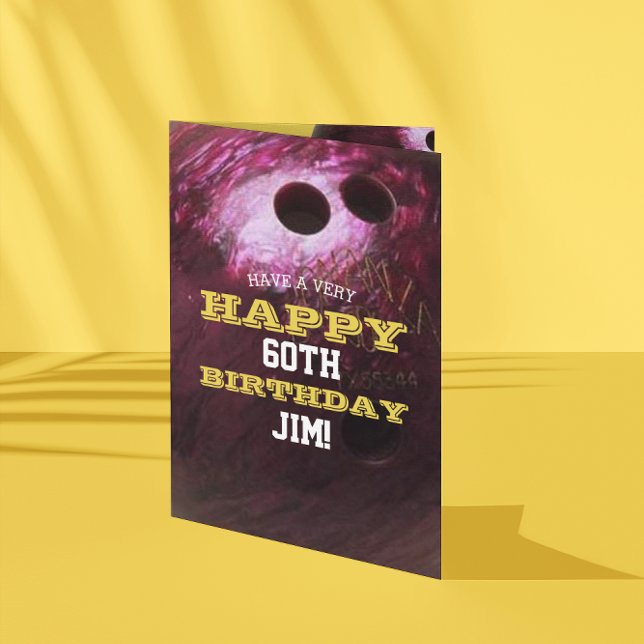 Carte Bowling Ball Ajouter votre nom et année Anniversai (Créateur téléchargé)