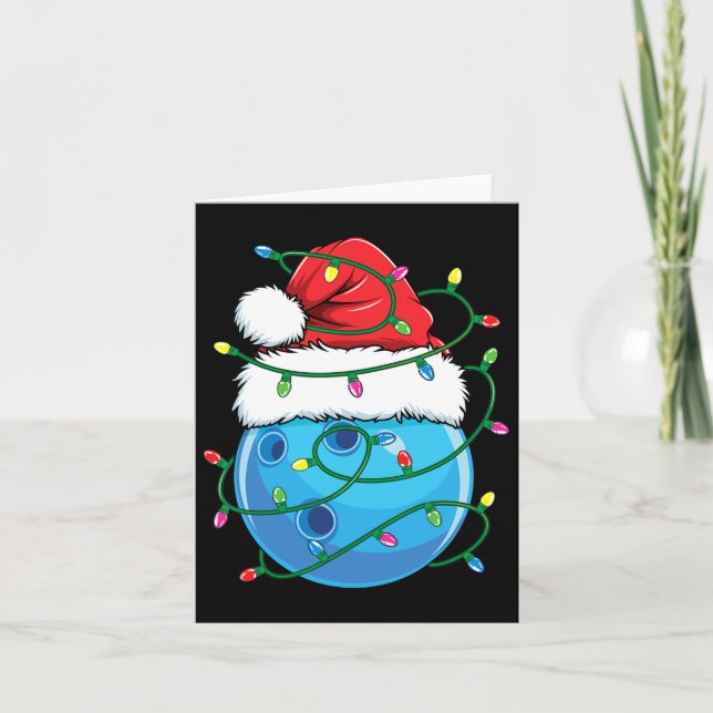 Carte Bowling Byll Avec Santa Hat Hommes garçons Noël Xm (Devant)