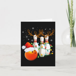 Carte Bowling Cadeaux Noël Bowling Santa Hat Christma