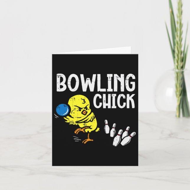 Carte Bowling Chick Funny Bowler Femmes Filles Enfants T (Devant)
