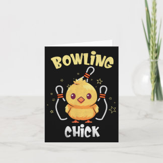Carte Bowling Chick Funny Chicken Athlète Bowler Hommes
