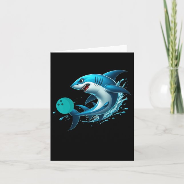 Carte Bowling Graphic Bowling Requin Jouer Bowlin (Devant)