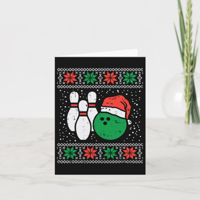 Carte Bowling laide doux Noël Sweater Bowles de sport Xm (Devant)