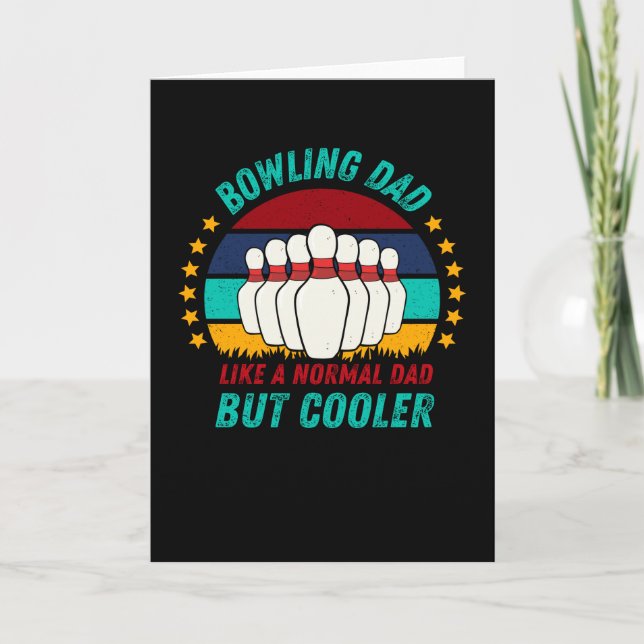 Carte Bowling Papa - Fête des pères Cool Cadeau (Devant)