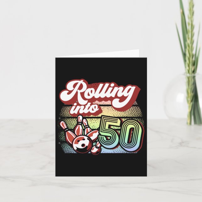 Carte Bowling Party Rolling Dans 50 Bowling Anniversaire (Devant)
