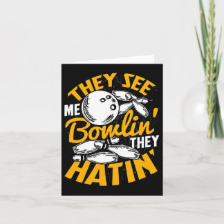 Carte Bowling Roll Pins Grève Bowler Sports Team