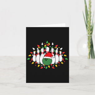 Carte Bowling Santa Hat Xmas Les amateurs de sports prés