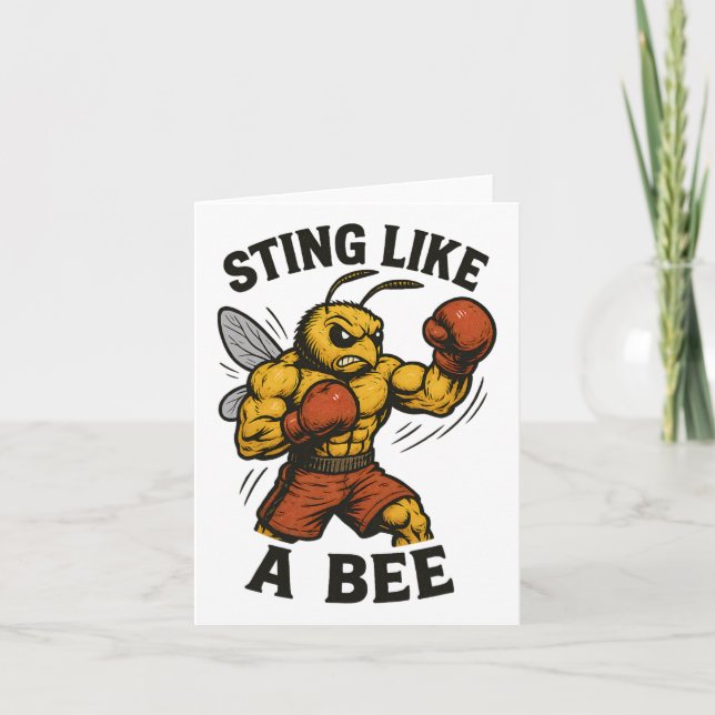 Carte Boxe Abeille Assis Comme Un Kickboxer Abeille Puis (Devant)