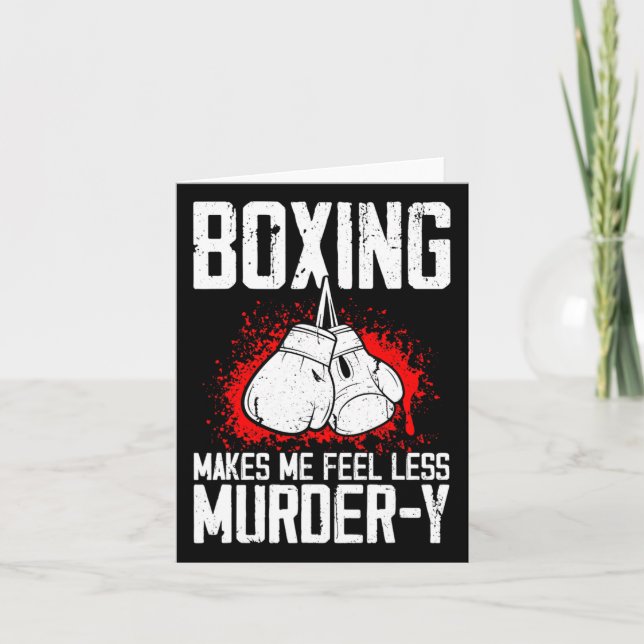 Carte Boxe amusante Kickboxer Savate Mixed martial art M (Devant)