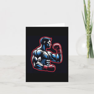 Carte Boxe cool Logo Boxer Forte Boxer Noir Rouge Et Ble