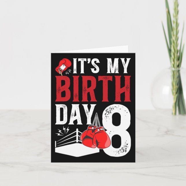 Carte Boxe de 8e anniversaire Boy Boxer 8 ans Boxer Anni (Devant)
