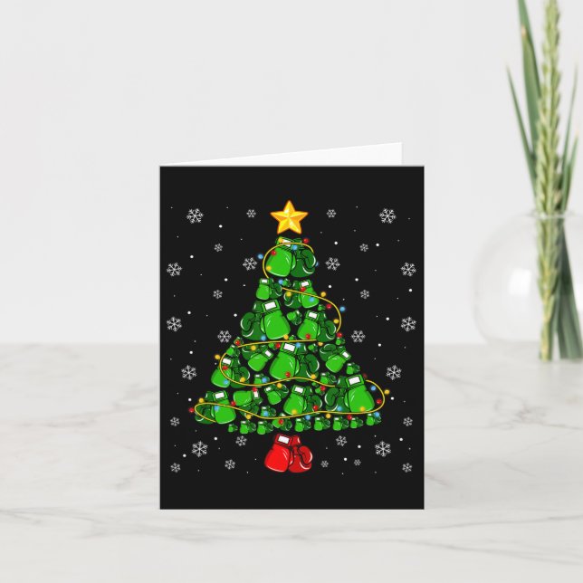 Carte Boxe de Noël Sports Amoureux Xmas Lumières Arbre P (Devant)